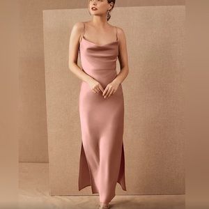 BHLDN | Cali Satin Charmeuse Midi Dress in Dusty Rose